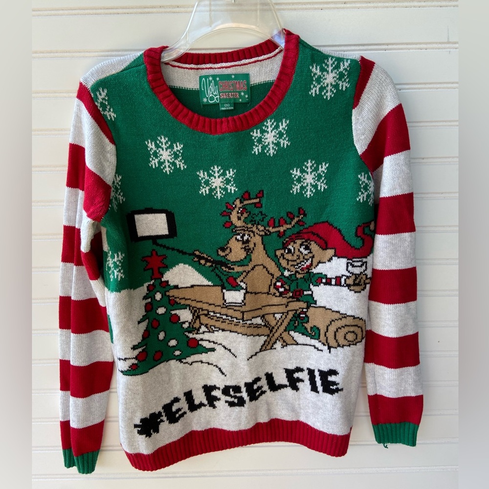 Ugly Christmas Sweater #elfselfie Sweater
